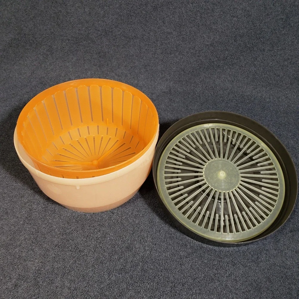 Triumph Salad Spinner Brown Vintage French Made Manual‎ Kitchen Tool 9 in Wide